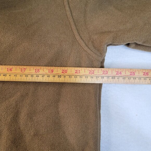 Vintage 90s Woolrich Womens Medium Hooded Fleece Coat Plaid Lined Brown Long New - Picture 10 of 11